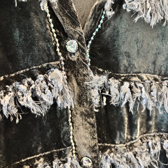 Vintage Paula Sweet velvet fringe cardigan - Picture 3 of 6